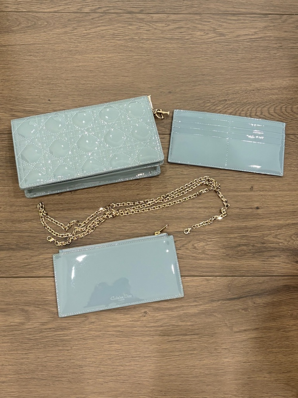 Authentic Lady Dior Calfskin Pouch in Cloud Blue (EXCELLENT, LIKE NEW CONDITION) - Picture 5 of 15